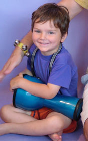 Image boy playing drum